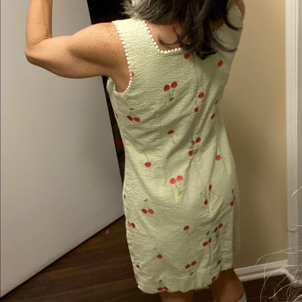 Lilly Pulitzer Cherry Print Seersucker Sleeveless Dress - Picture 5 of 5
